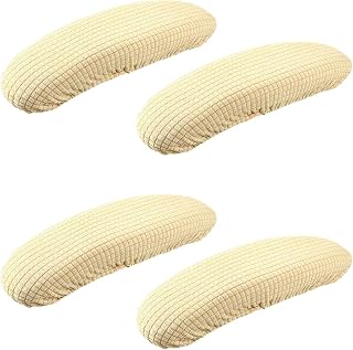 XIEHUZA 2 Pair Office Chair Armrest Covers, Office Removable Arm Rest Covering, Elastic Chair Armrest Pads, Office Seat Hand Rest Protector, Arm Covers Protectors for Home Office Chair (Beige)