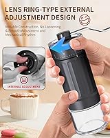 Vista 3 de Molinillo de café manual, 40 niveles de ajuste externo, Molinillo de café portátil de mano, Molinillo de café de cerámica