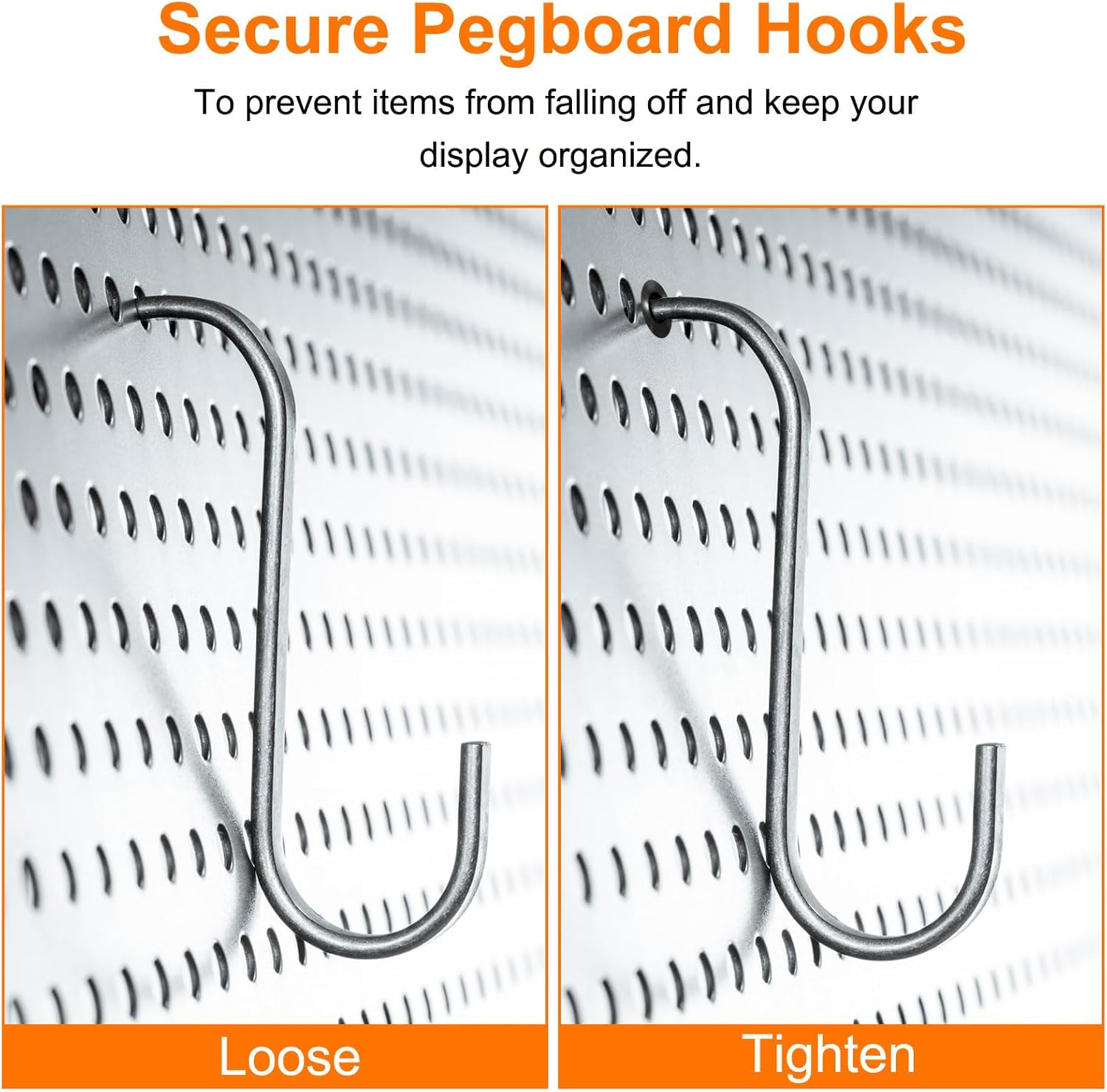 uxcell ペグボードフックロック150個 ペグボードプラグ シェルフフックストッパークリップ 1/4インチのペグボードフックにフ