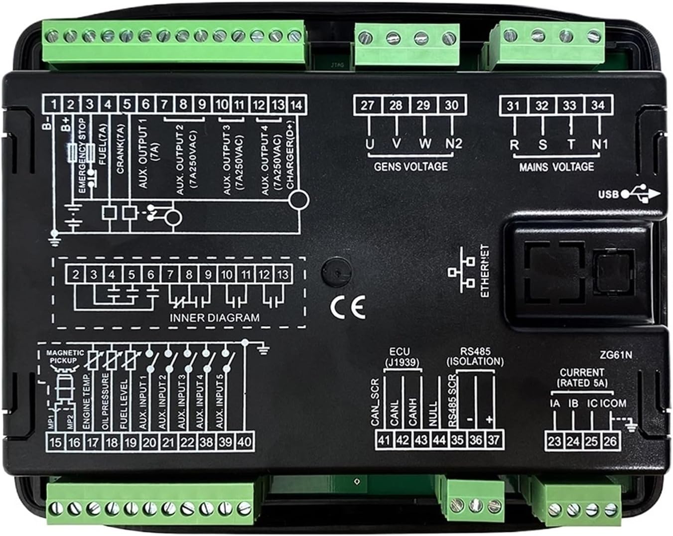 HGM6120NC Diesel Generator Controller AMF Auto Start Stop Control Module Panel Generator Parts With R485(HGM6120NC Original)