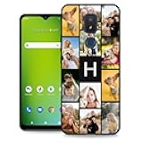 Personalized Phone Case for Cricket Icon 3 Case (3rd Version) Printed with Multi Photos Pictures Art Message, Custom Anti-Drop Non-Slip Carbon Fiber Rubber Cover Black,Business Logo Customized