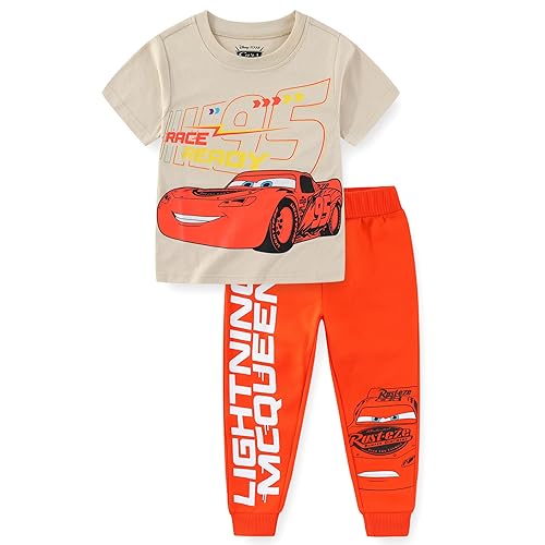Disney Cars Lightning McQueen Boys Short Sleeve T-Shirt and Pants