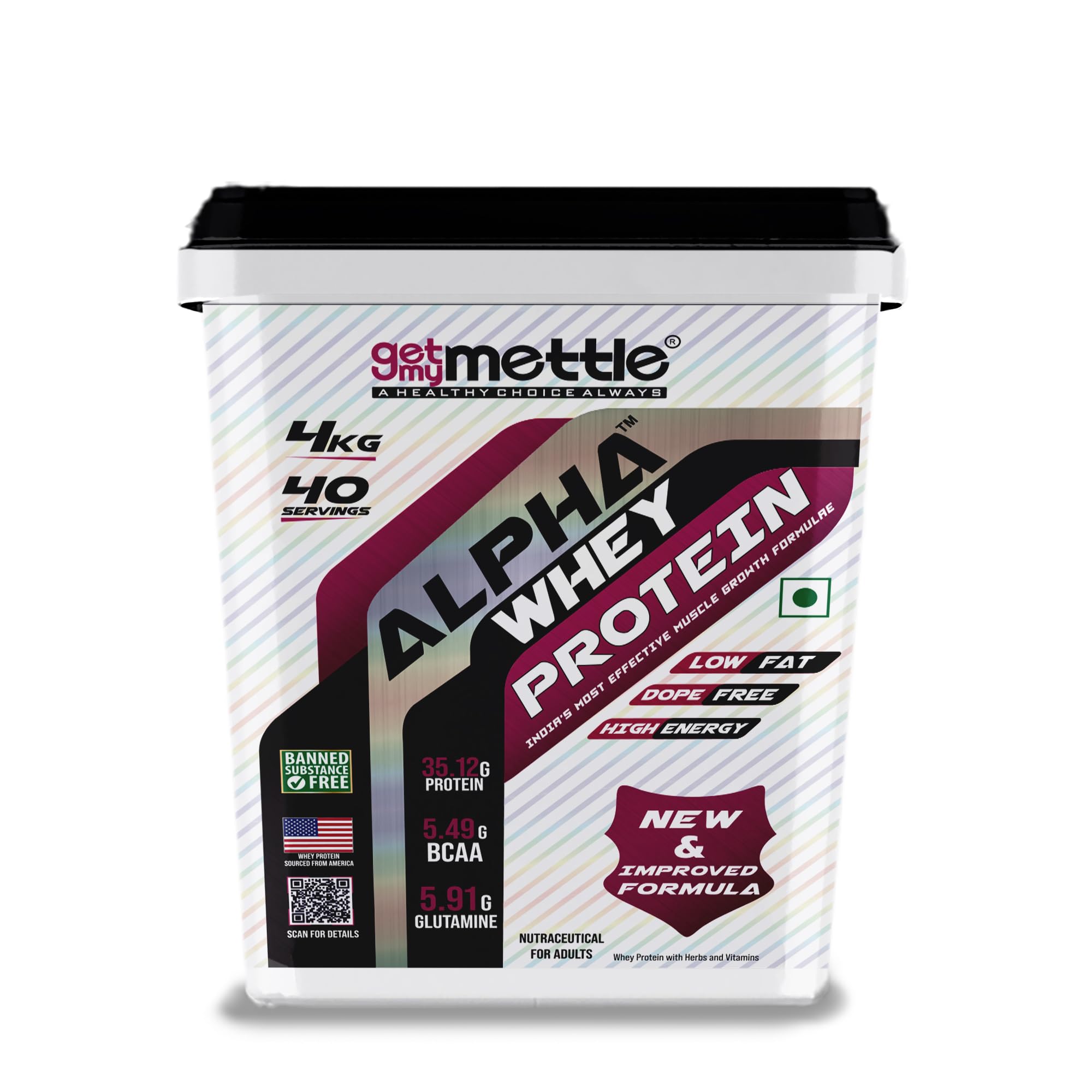 Getmymettle Alpha Whey Protein Powder, Kesar Pista Delight (4kg / 8.8lbs) | 35.06g Protein Per Serving | High Protein for Muscle Growth & Recovery | Fast Absorption | Gym Nutrition