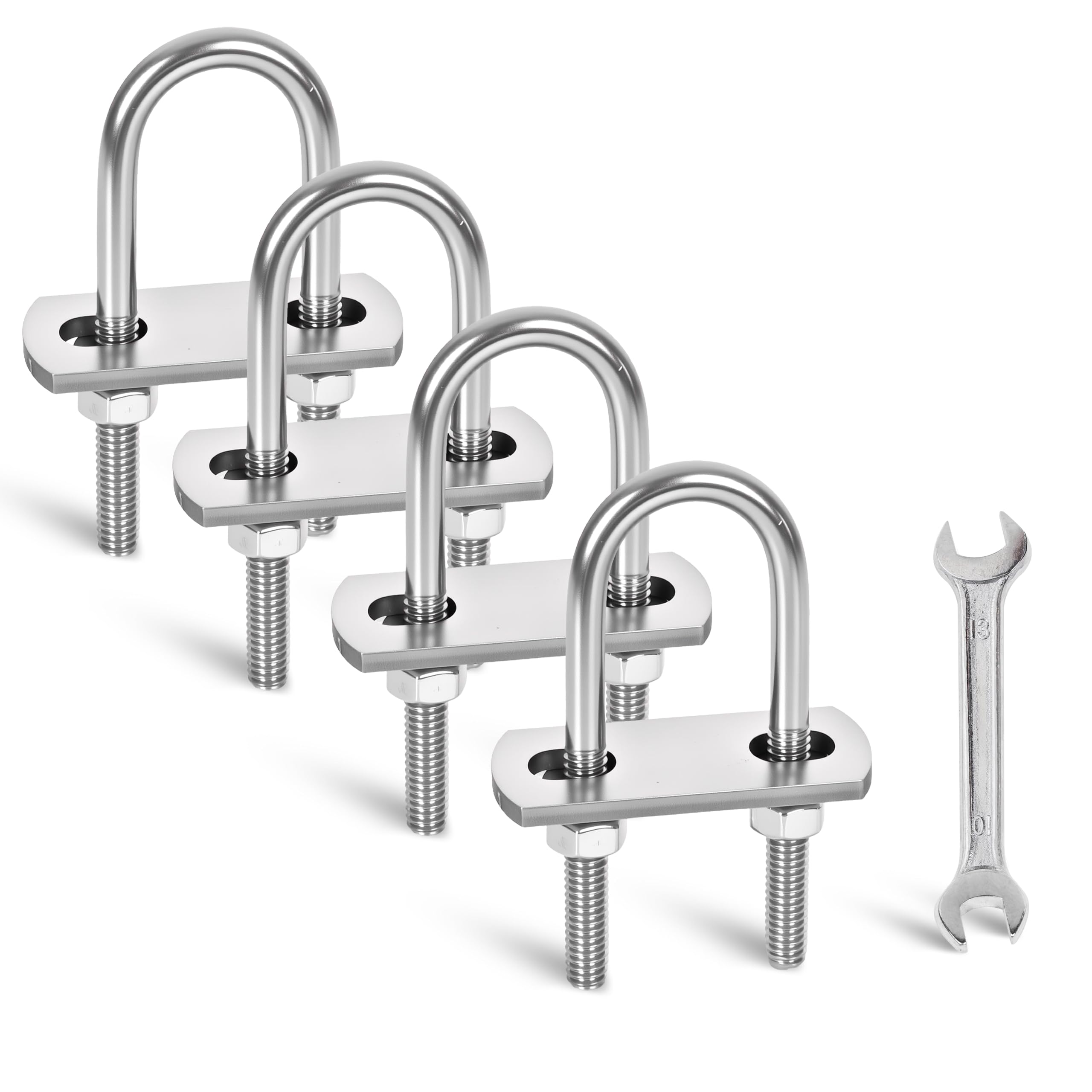 M8 U-Bolts - 4 Sets Stainless Steel -29