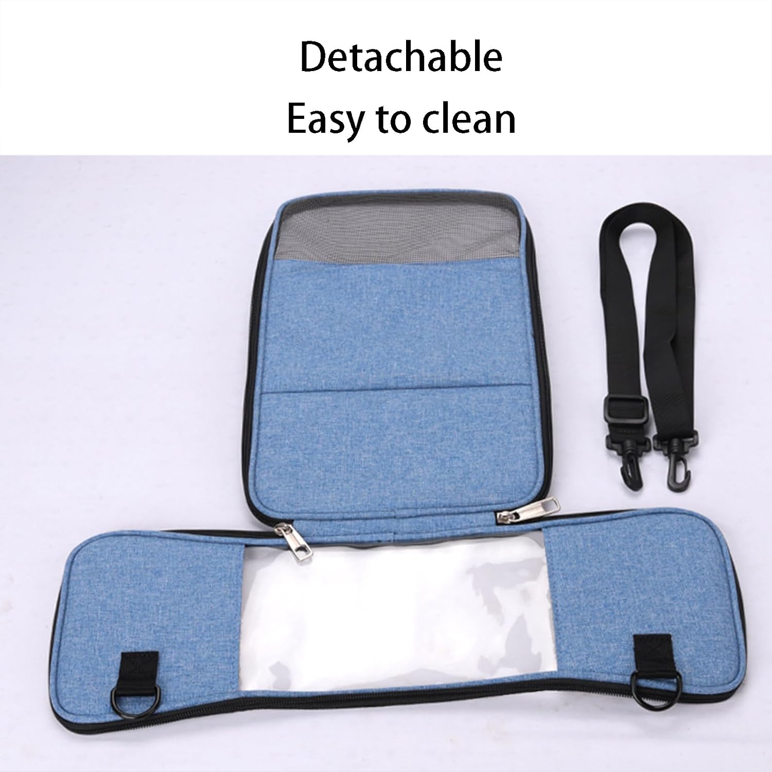 Bird Travel Carrier Bird Carriers PVC Rattan Lining Panoramic View with Breathable Mesh on Top for Peony Little Sun Tiger Skin Monk (Grey)