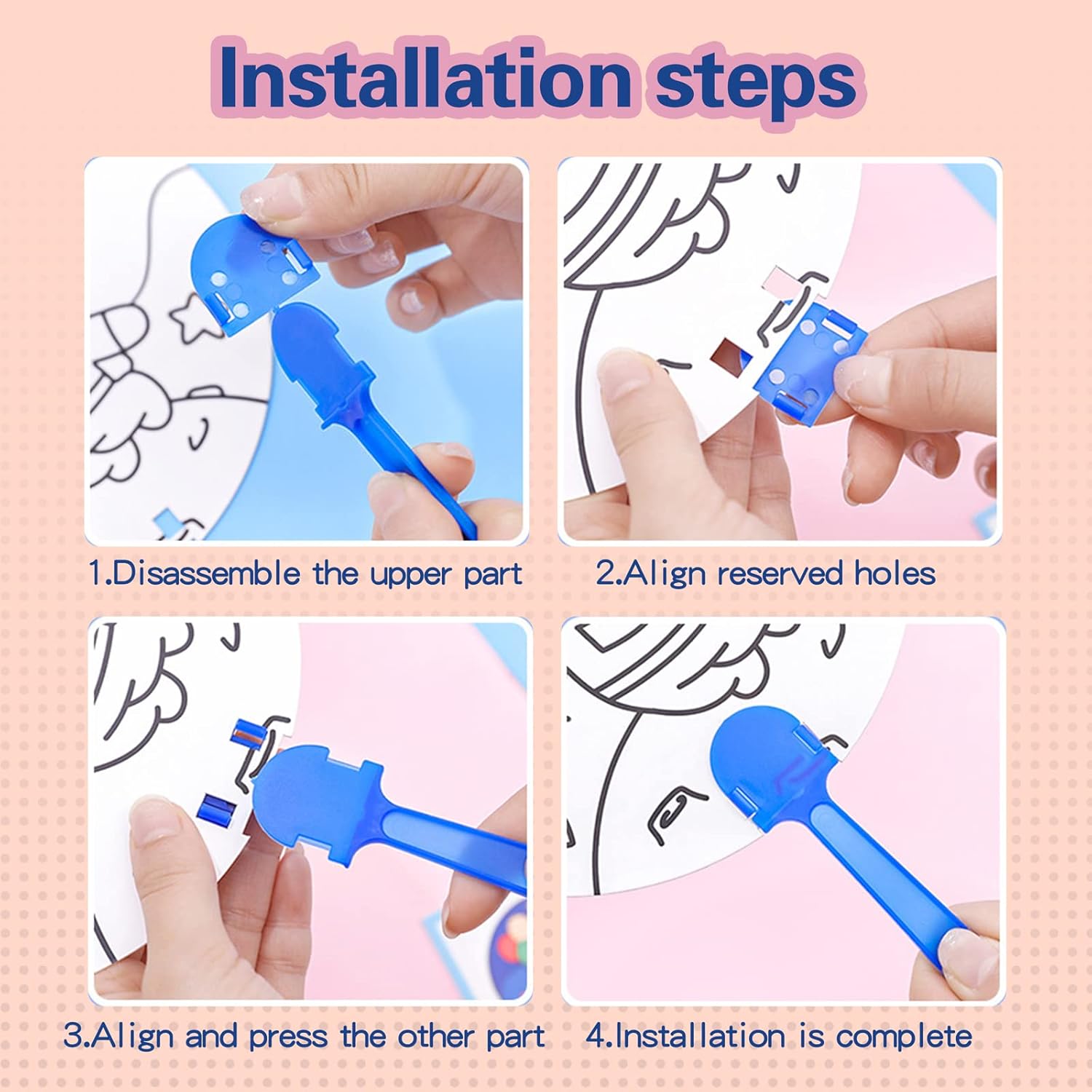 100 PCS Blank Fans Handheld Double Sided Paddles DIY Paper Fans with 100 PCS Blank Cardboard and Plastic Handle Auction Answer Paddles for Crafting Classroom Voting Painting Celebration and Wedding