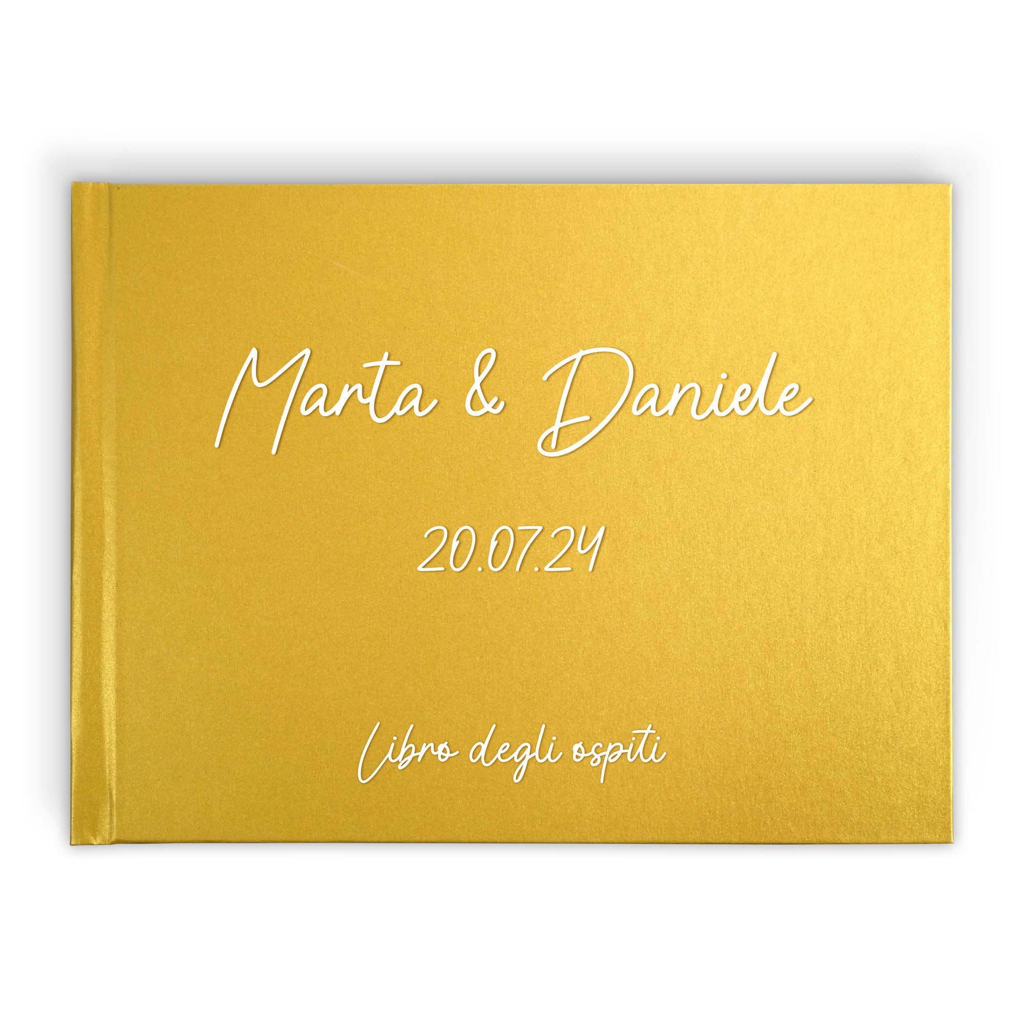 PHOTOCITY Libro degli Ospiti Matrimonio, Guest Book Matrimonio Personalizzato, Copertina Rigida Personalizzabile con Effetto 3D, Interno Bianco per Le dediche (Matrimonio/Anniversario)