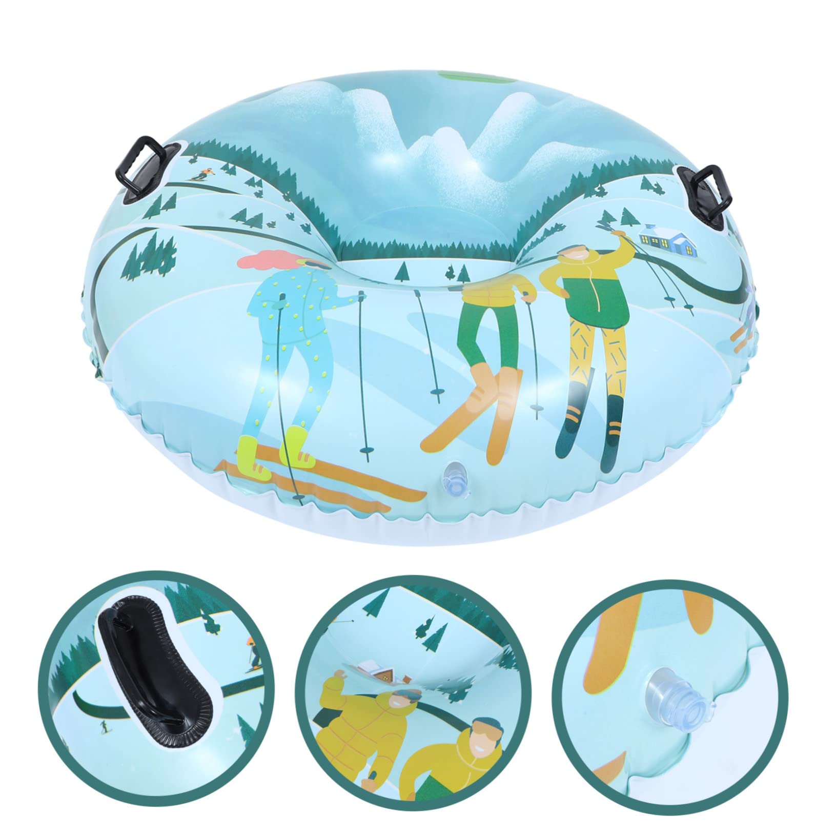 YARNOW 1pezzi Tubo Da Neve Gonfiabile in Pvc Slitta Da Neve Rotonda Per Esterni Impugnatura Antiscivolo Resistente All Usura Per Famiglia Attività All Aperto