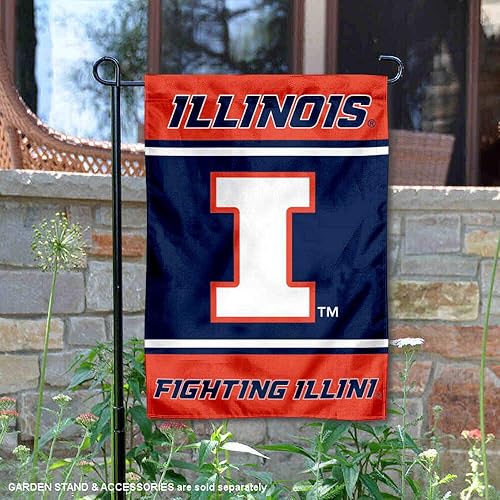 Miniatura 2 de College Flags & Banners Co. Bandera de jardín de Illinois Fighting Illini