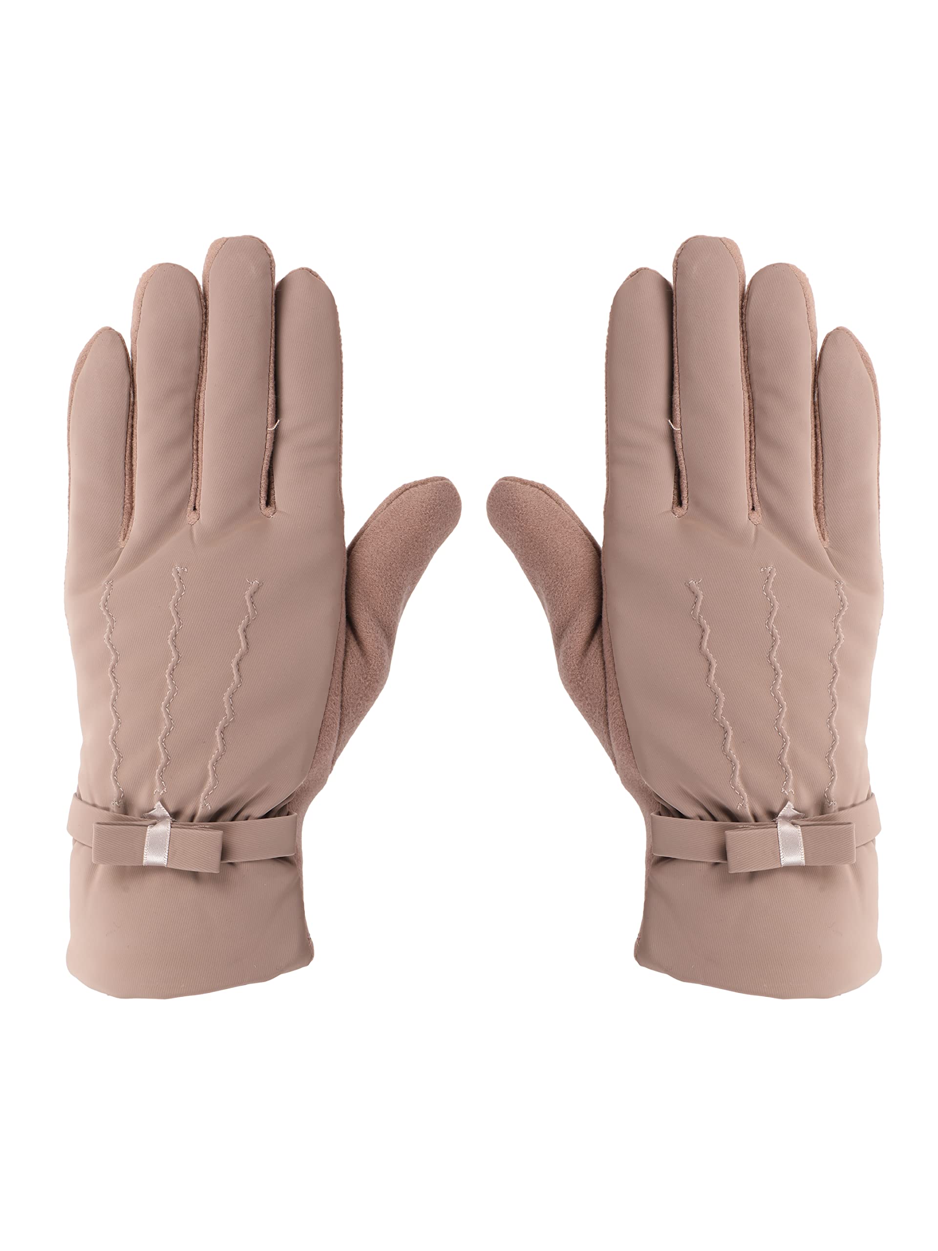 Winter Gloves For Girls & Women, with faux fur on the inner for cold weather, Mobile touchscreen enabled