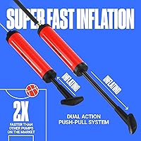 Vista 4 de SPORTBIT Ball Pump for Sports Balls - Push & Pull Inflating System - Hand Pump for All Exercise Balls - Volleyball Pump, Basketball Inflator