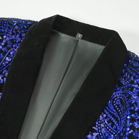 Men's Shiny Sequins Suit Jacket Classic Floral Suit Jacket Fashion,Suitable for Parties,Weddings,Banquets,Proms