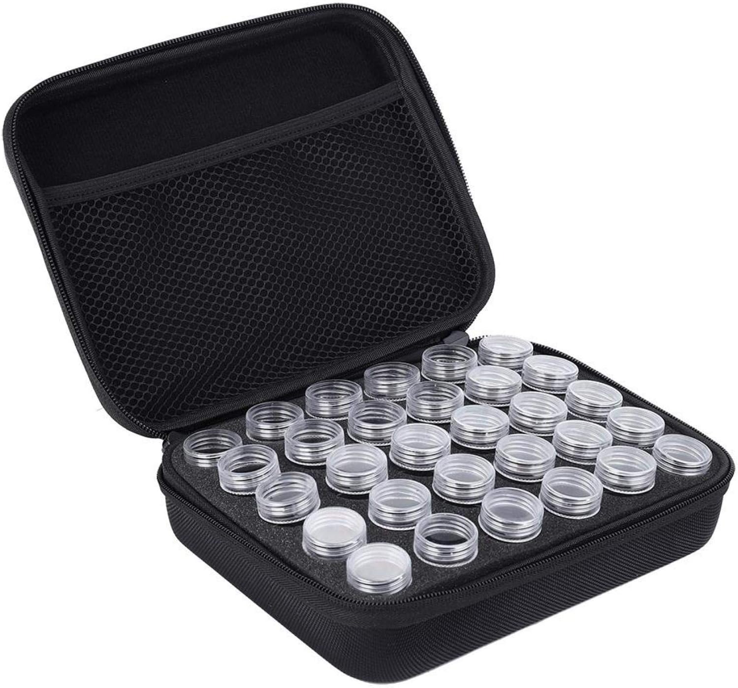 Joyzan Diamond Painting Storage Containers, 30 Slots Portable Bead Art Kit Box Shockproof Accessories Tools Craft Case Organizer Jewelry DIY 5D Seeds Glitter Rhinestones Jars Adult Rings Charms