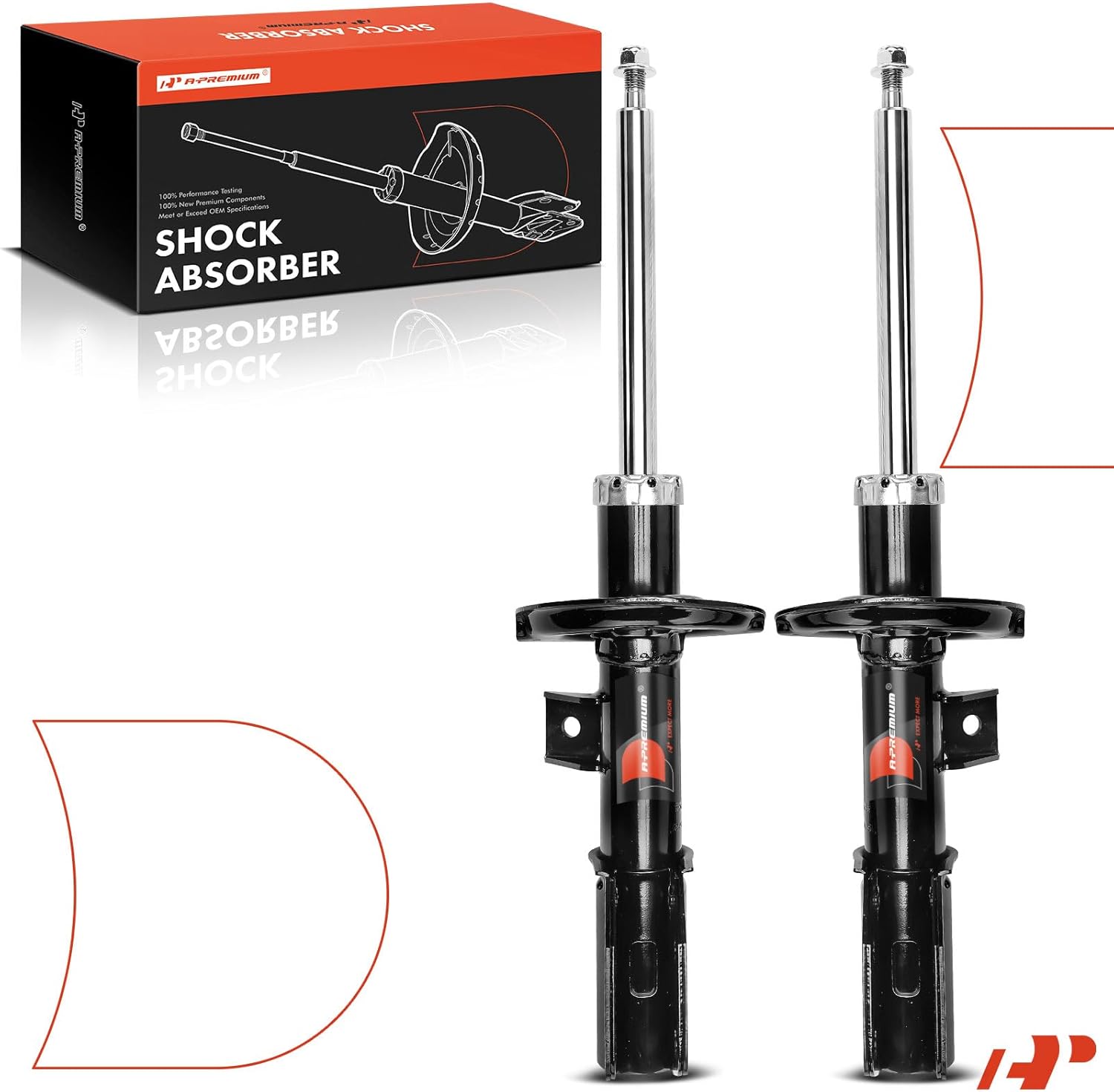 A-Premium Front Pair (2) Strut Assembly Compatible with Chevrolet Equinox 2007-2017, Captiva Sport 2012-2015 & GMC Terrain 2010-2017 & Pontiac Torrent 2007-2009 & Saturn Vue 2008-2010, XL-7 2007-2009