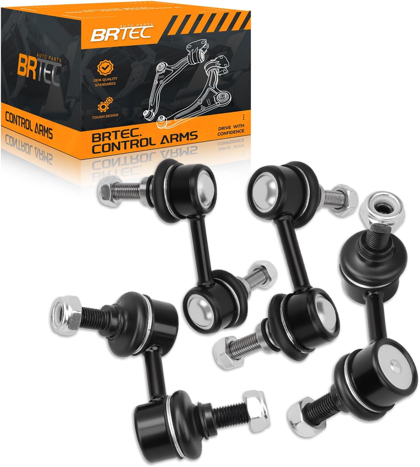 BRTEC Front & Rear Sway Bar End Links Compatible with Acura EL Honda Civic 1.3L 1.7L 2001-2005 K90454 K90455 K90452 K90453