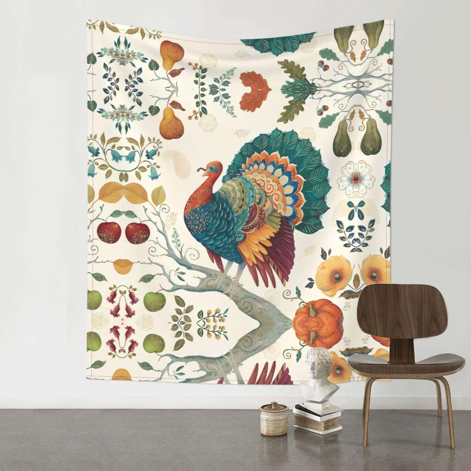 YYHWHJDE Thanksgiving Turkey Prints 60x51in Wall Tapestry – Elevate Your Space with a Versatile & Cozy Throw Blanket for Dorms, Beach & Home