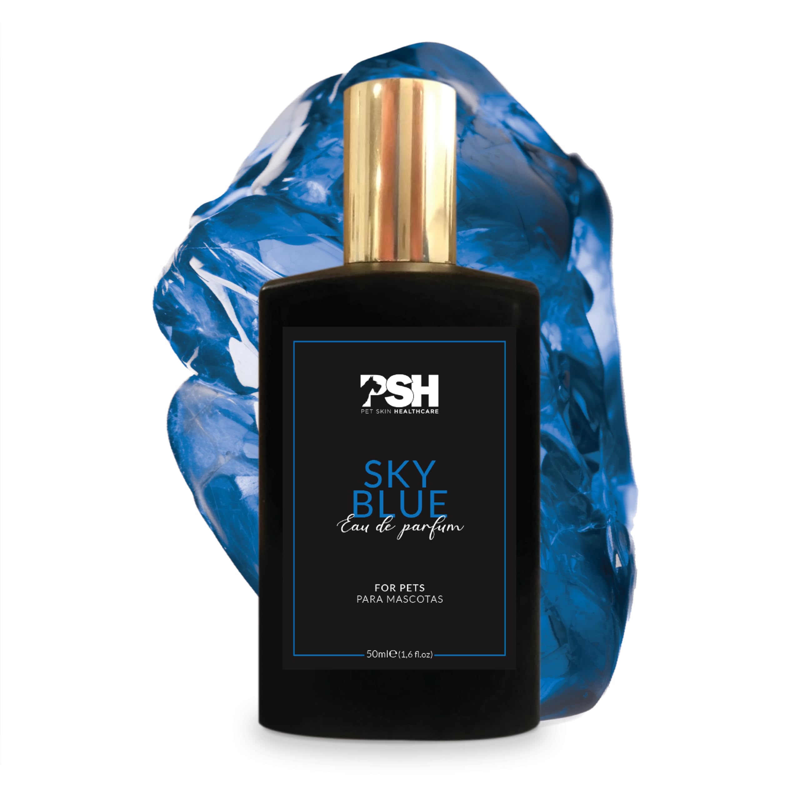 PSH Sky Blue - Agua de Perfume para Perros y Gatos - Fragancia Cítrica Frutal y Floral - No Reseca la Piel - Incluye Mini Envase Recargable para Paseos - 50 ml