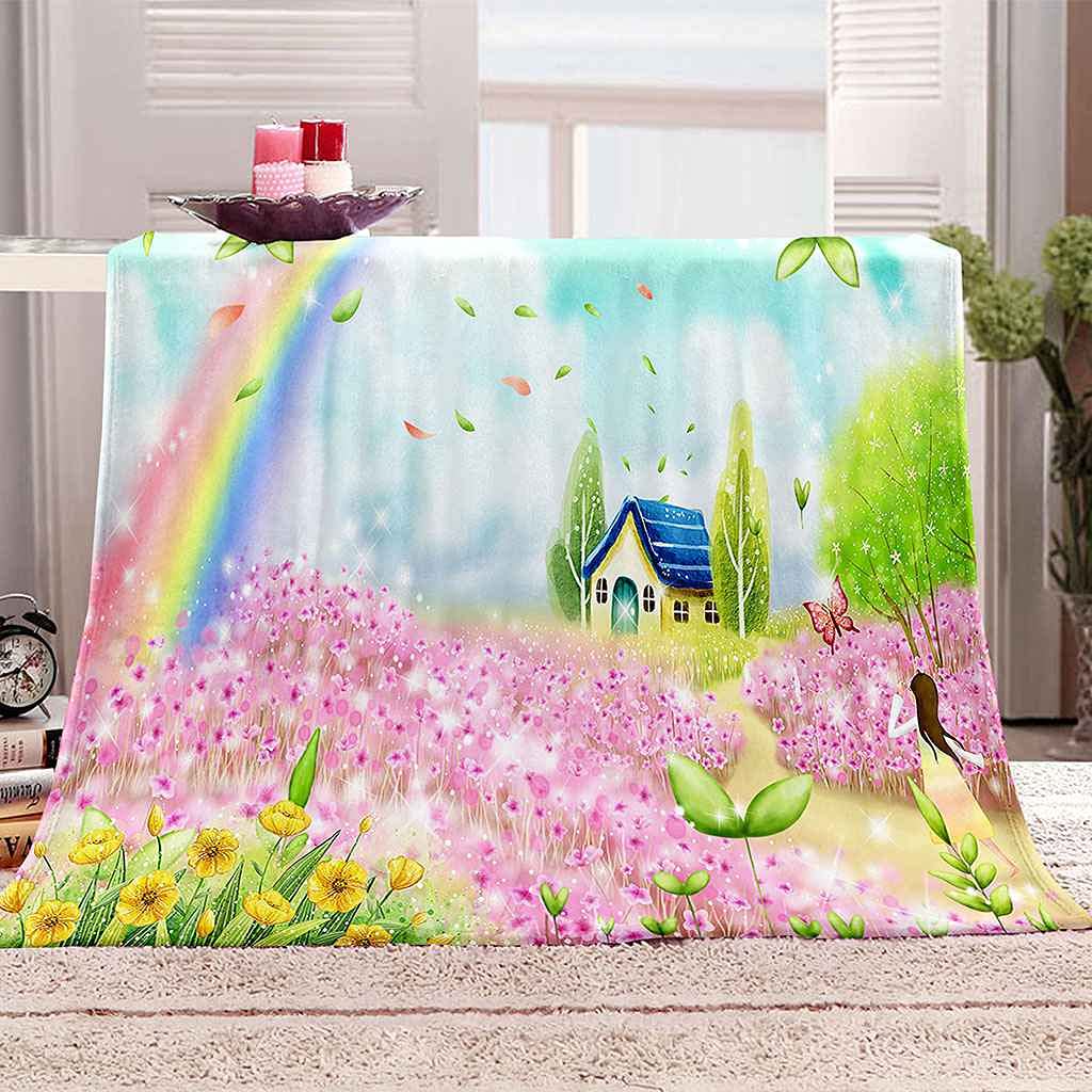 Couverture en flanelle microfibre rose 150x200cm idéale pour vos soirées cocooning au salon