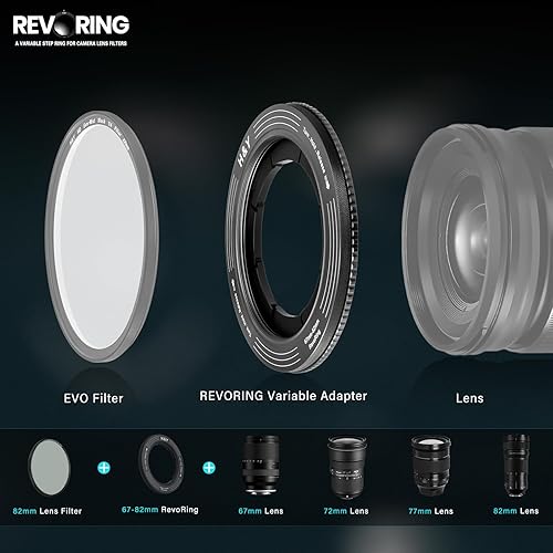 Miniatura 50 de H&Y Adaptador Step Up Rings Adaptador de filtro de lente de anillo escalonado variable 2.638-3.228 in a 3.228 in rojo, serie RevoRing