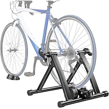 Bike Trainer, Indoor Bike Trainer Stand, Magnetic Bicycle Rollers Stationary Riding Converter with Adjustable Resistance, Foldable Bike Trainer Accessories for Road & Mountain Bikes 26-28" 700C