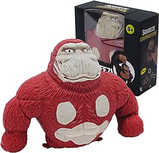 FSFHSJ Funny Red Monkey Toy, Squeeze Gorilla Toy, Stretchy and Squishy Monkey Toy ,Animal Figure Toys for Kids and Adults, Sensory Stress Relief Toy for Children and Adults.