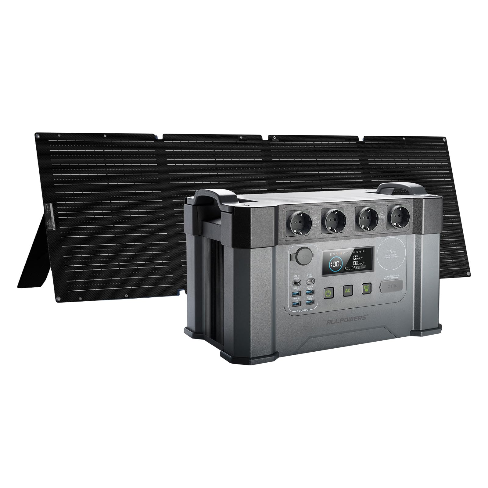 ALLPOWERS 2400W Powerstation mit Solarpanel 200W: S2000 PRO Solargenerator mit Solarpanel Faltbar SE200 - Schnellladung Mobiler Stromspeicher Notstromaggregat für Camping Wohnmobil Off-Grid