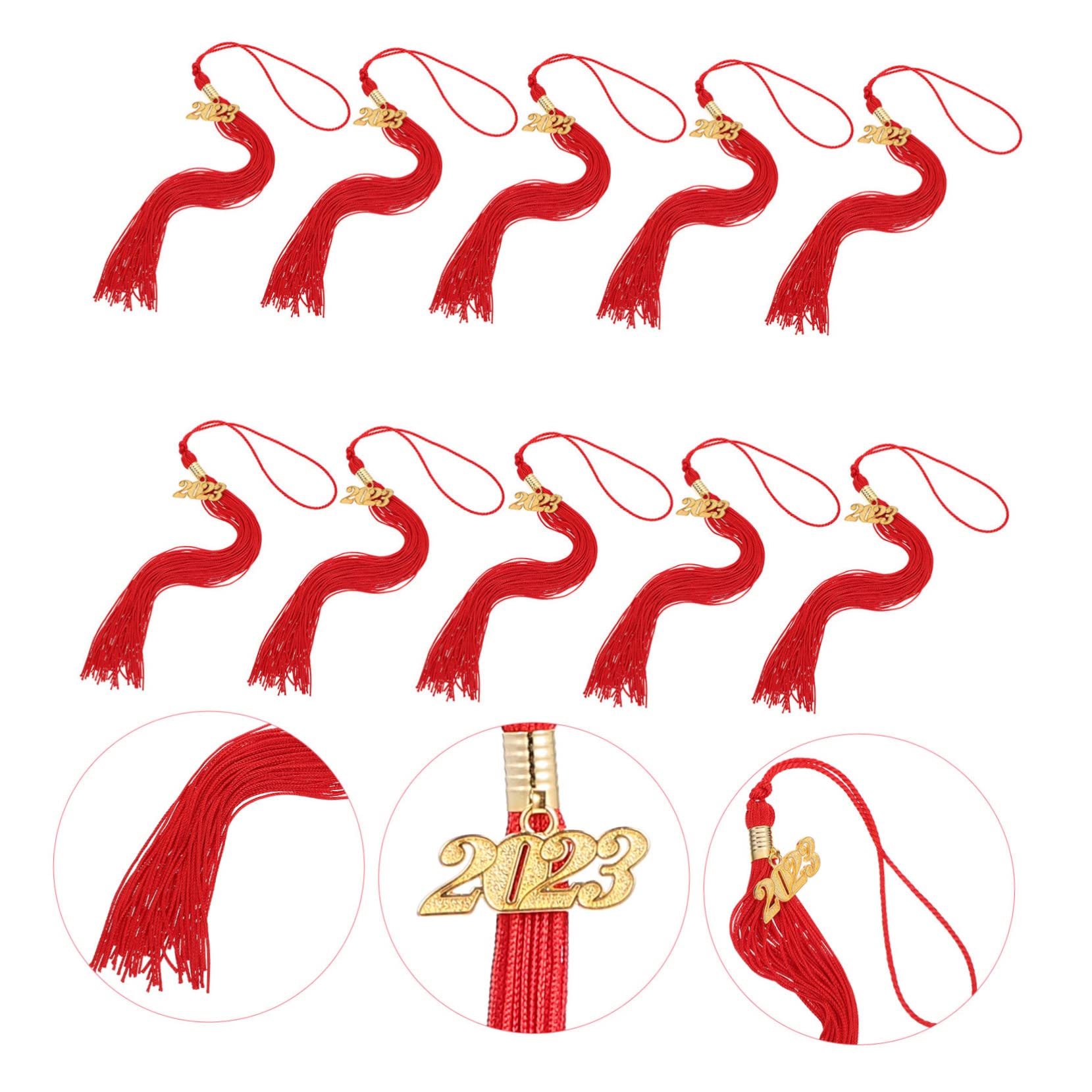 NUOBESTY 3 Set Di Nappe Per Cappelli Da Laurea Con Ricamo Dellanno Eleganti Accessori Per Cappelli Da Laurea Per Sessioni Fotografiche 10 Pezzi * 3