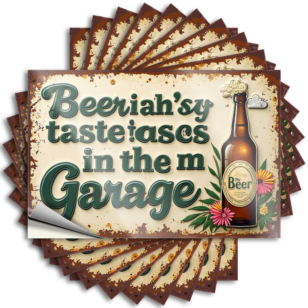 Decals Fluffy, Summer Bumper Beeriah'sy Taste! Ascs in The M Garage | Beer Decor(12X18CM)