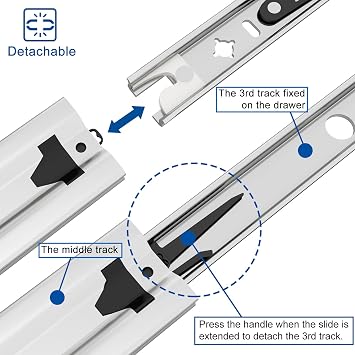 VADANIA 900mm Heavy Duty Soft Close Drawer Slides #K53, 1 Pair | 120kg max load, soft-close damping, full extension, ball bearing, side mount, heavy duty steel, for van/truck/RV conversion