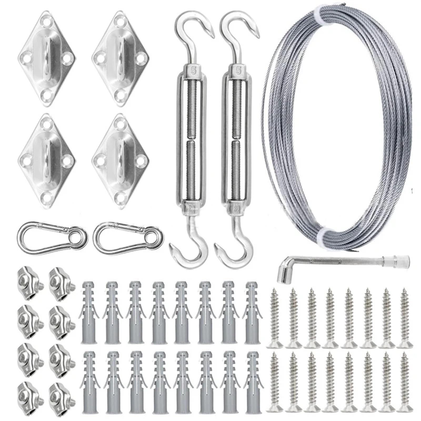 Kit de cable de acero para tendedero que evita la caída de la ropa por cuerdas flojas