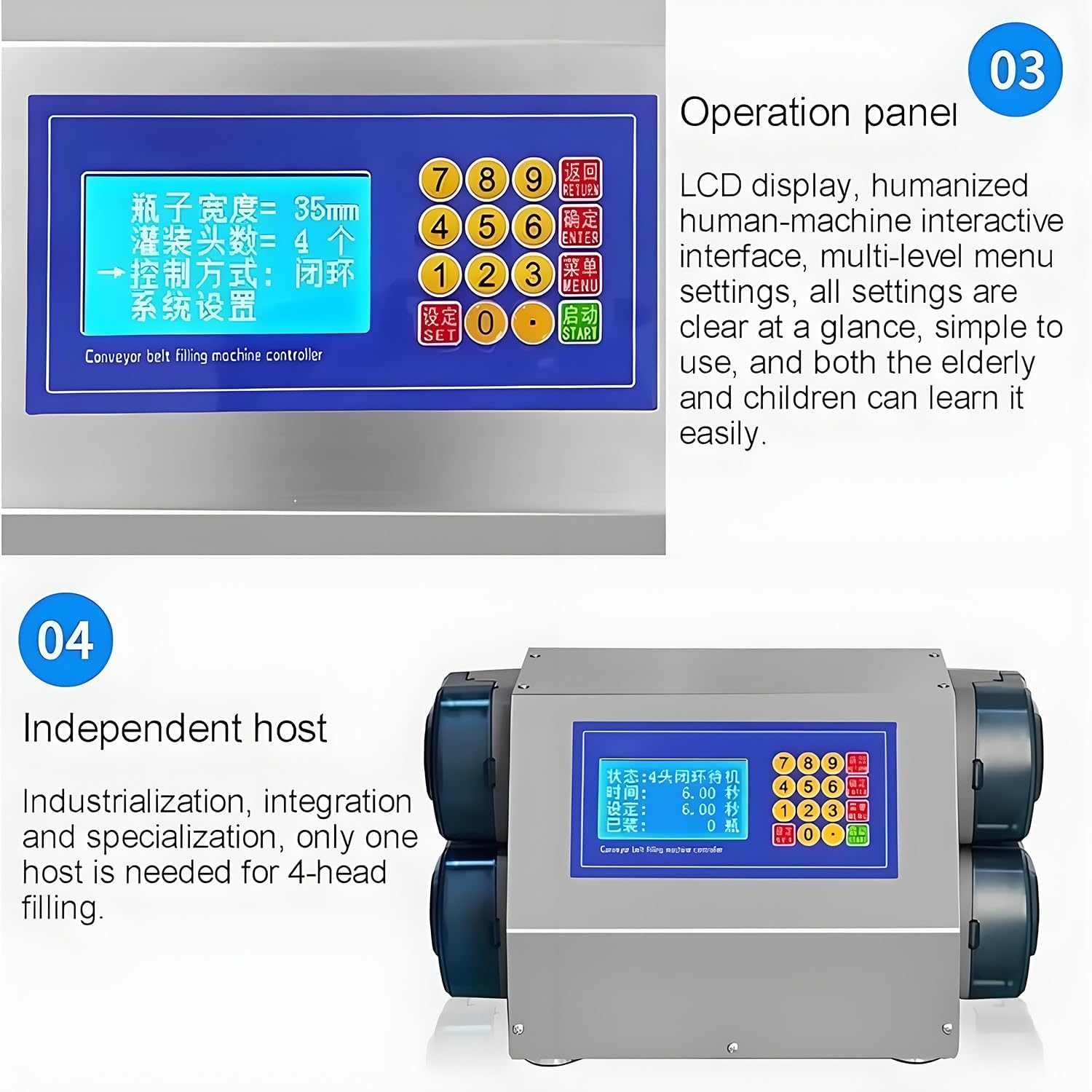 4-Head Automatic Liquid Filling Machine - 10-500ml Bottle Filler with Conveyor Belt for White Wine, Beverages & Thin Liquids - Efficient Mini Production Line with Diaphragm Pump