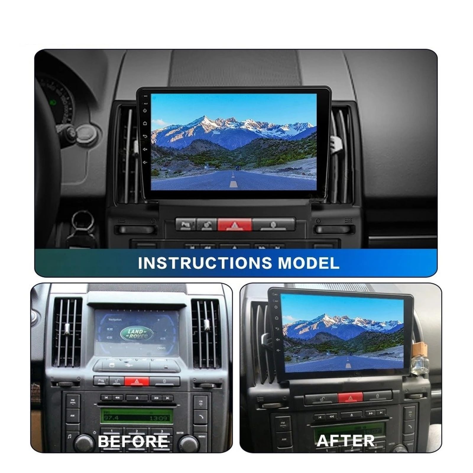 Mascherina Autoradio Cornice Stereo 9 Pollici per Land per Rover per Freelander 2 LR2 2006-2012 Autoradio Fascia Android Pannello Manica Filo Telaio Cruscotto Accessori