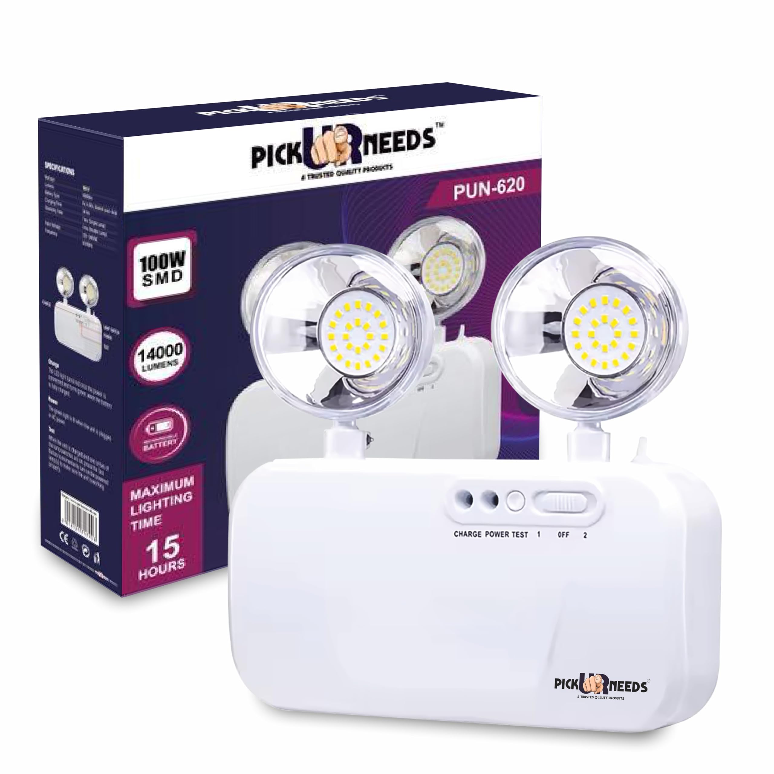 Pick Ur Needs Rechargeable Emergency LED Wall Mounted Auto Cut System with Portable & Twin Spot for Commercial Lightning White (B0D7D2RN41) Amazon Price History, Amazon Price Tracker