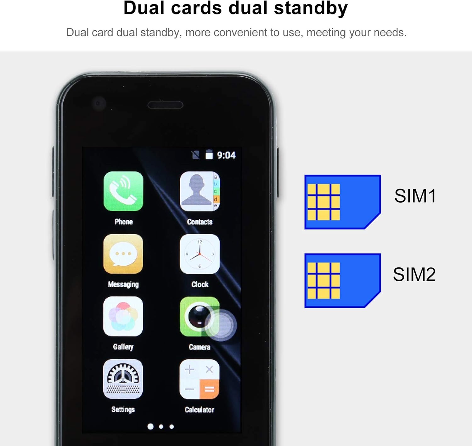 Goshyda Mini Smartphone, 2.5 Inch, 1+8G, XS11 Quad Core Dual Card, Small Mobile Phone, High Definition, Green