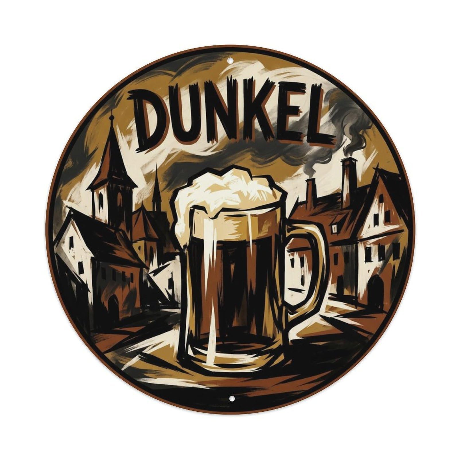 Munich Dunkel Lager Beer Hall Foam Mug Bavarian Classic Metal Tin Sign