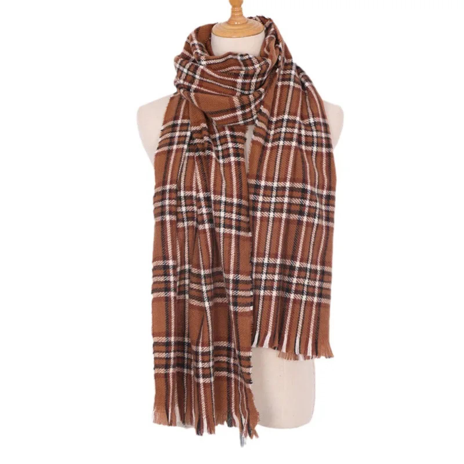 Sciarpa Donna Scialle Uomo Sciarpa Scozzese da Donna in Inverno, Colore alla Moda Abbinato al Collo Caldo Regalo per Coppia