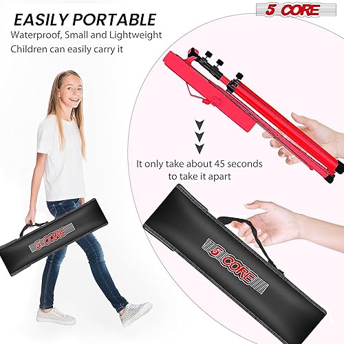Miniatura 5 de 5 Core Soporte de música, soporte de hojas plegable ajustable 2 en 1 de doble uso, rojometal construido, soporte portátil para hojas, bolsa de
