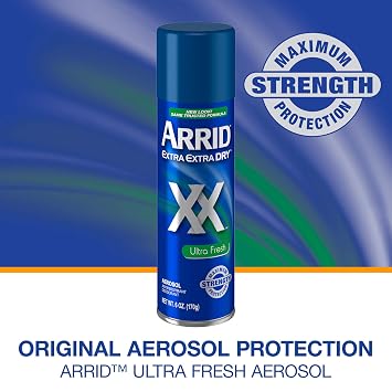 Arrid XX Ultra Clear Aerosol Antiperspirant Deodorant, Ultra Fresh, 6 Oz, Twin Pack