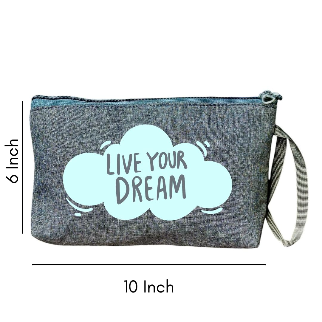 Atvifit Polyester Pouch with Hidden Pocket and Handle, Compact Organizer for Essentials, 6Inch x 10Inch (Live Your Dream) Atvifit Polyester Pouch with Hidden Pocket and Handle, Compact Organizer for Essentials, 6Inch x 10Inch (Live Your Dream)