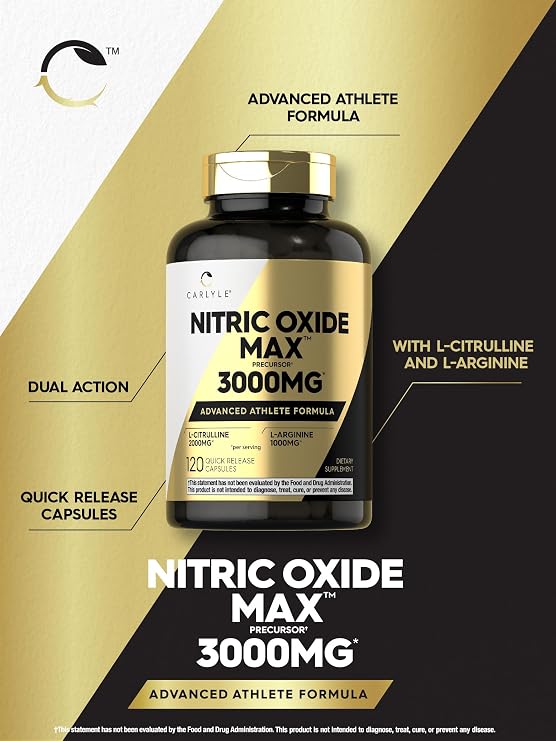 Carlyle Nitric Oxide Supplement 3000mg | 120 Capsules