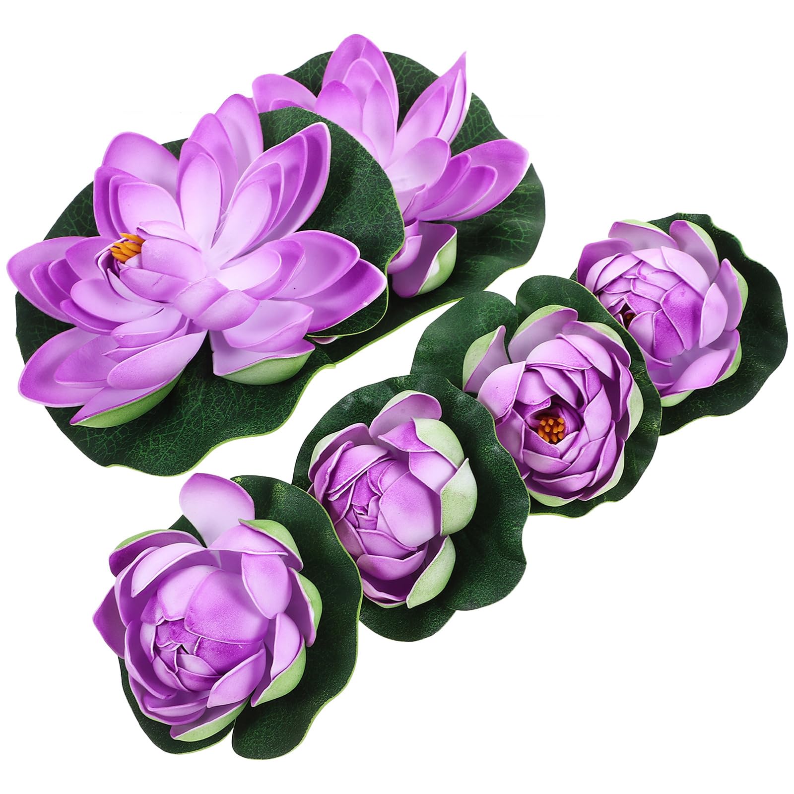 Plantes d'étang artificielles ULTECHNOVO lot de 6 nénuphars flottants