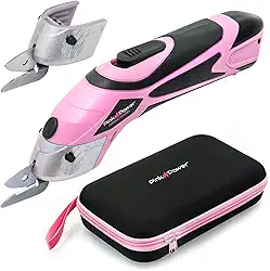 Pink Power Tesoura Elétrica Para Tecido, Cortador De Caixa Artesanato, Costura, Papelão, Carpete E Scrapbooking - Ferramenta Corte Profissional Resistente, Sem Fio, Com Estojo Armazenamento