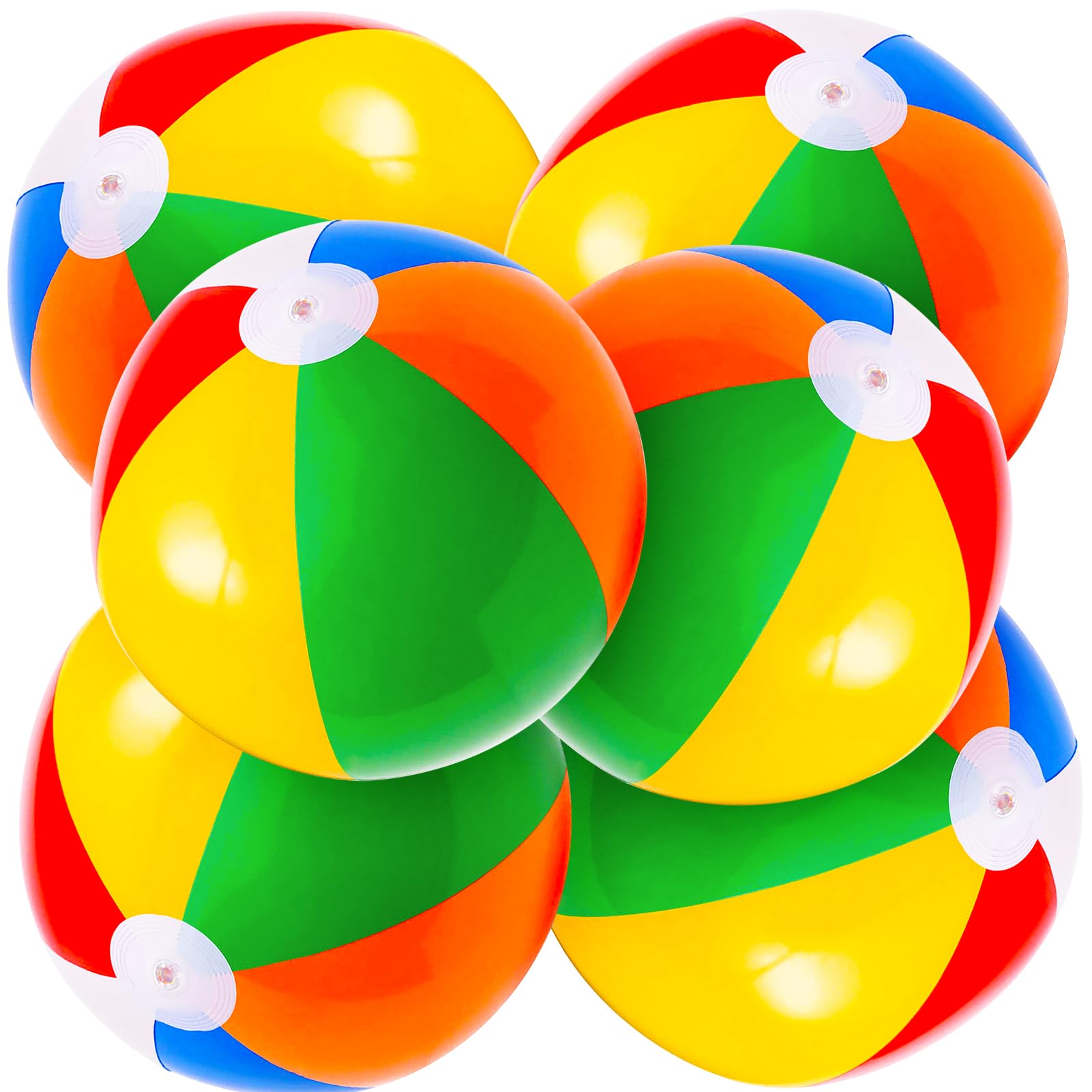 Beach Balls 16'' - 6 Pack Inflatable Beach Balls for Kids,Pool Balls Pool Toys for Kids Birthday Party Supplies Favors Luau Decorations,Beach Balls Bulk Summer Water Games Fun Gifts