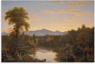 Thomas Cole 1837 Landscape Art Hudson River School's Catskill Creek, New York - River, Trees And Mountain Scenery Wall Art Print Art Print Wall Photo Paint Hanging Picture Family Bedroom Decor Gift Un