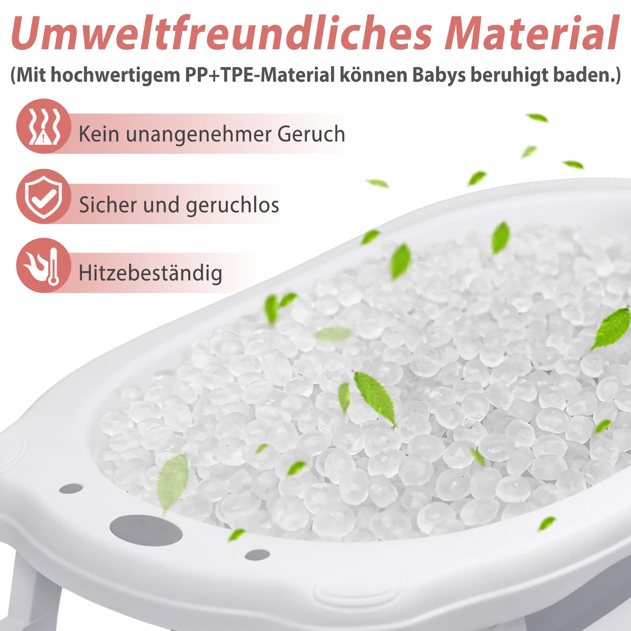 Faltbare Baby Badewanne, klappbare Babybadewanne, Rutschfeste Tragbare Reisedusche Badebecken mit rutschfester und Ergonomischem Kissen für Neugeborene bis Kleinkinder, Anthrazit