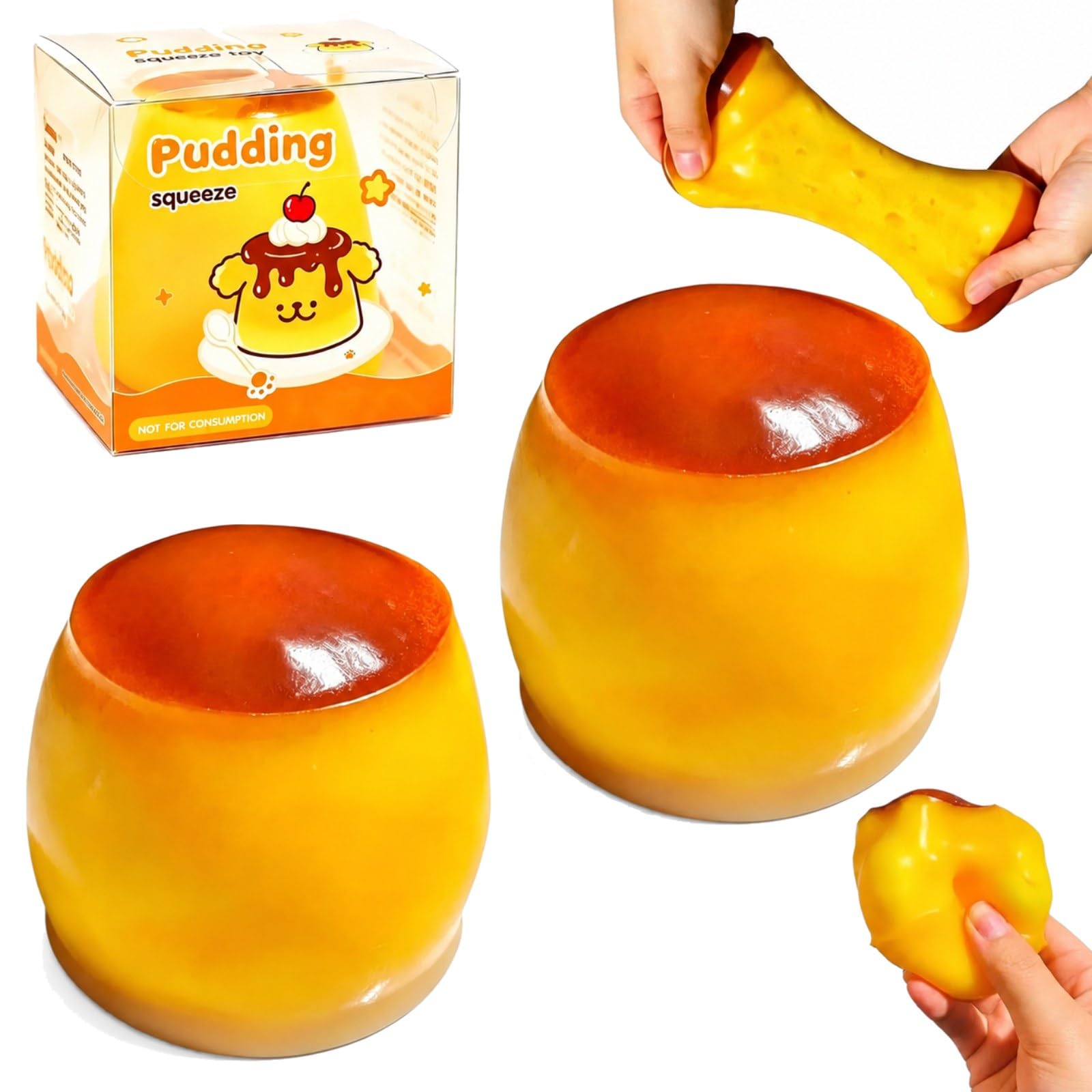 2PCS Crunchy Pudding Squishy,Crunchy Squishy ASMR Bead Filled for Adults，A