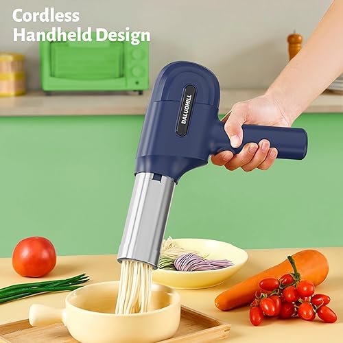 Miniatura 2 de Máquina de pasta eléctrica de mano, máquina de pasta inalámbrica 5 en 1, máquina portátil de fideos con moldes y cortador de moldes, máquina casera