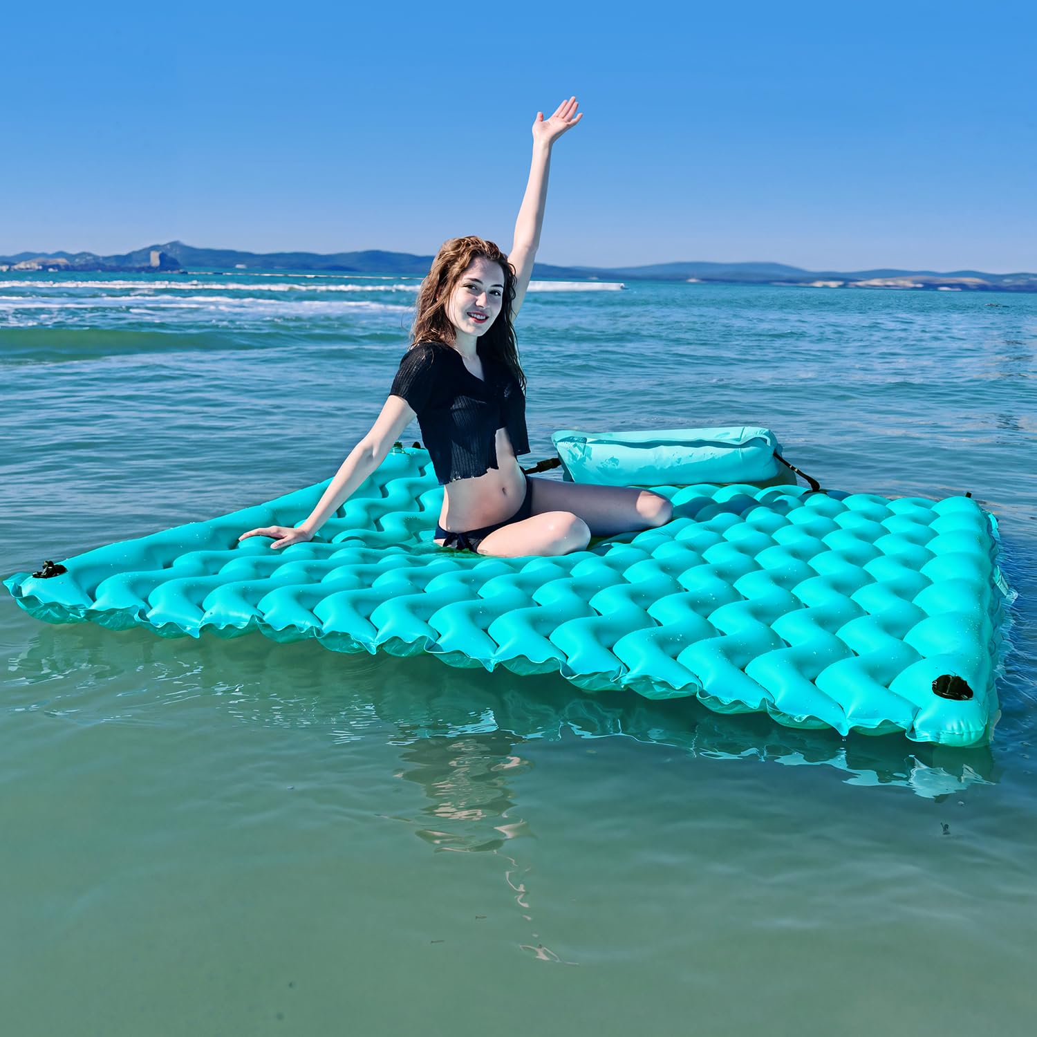 2025 Upgrade Giant Inflatable Floating Mat-Pool Float Lake Floats for Adults with Pool Hammock Pool Mats for Floating Swimming Pool Beach Lake for Summer Water Party