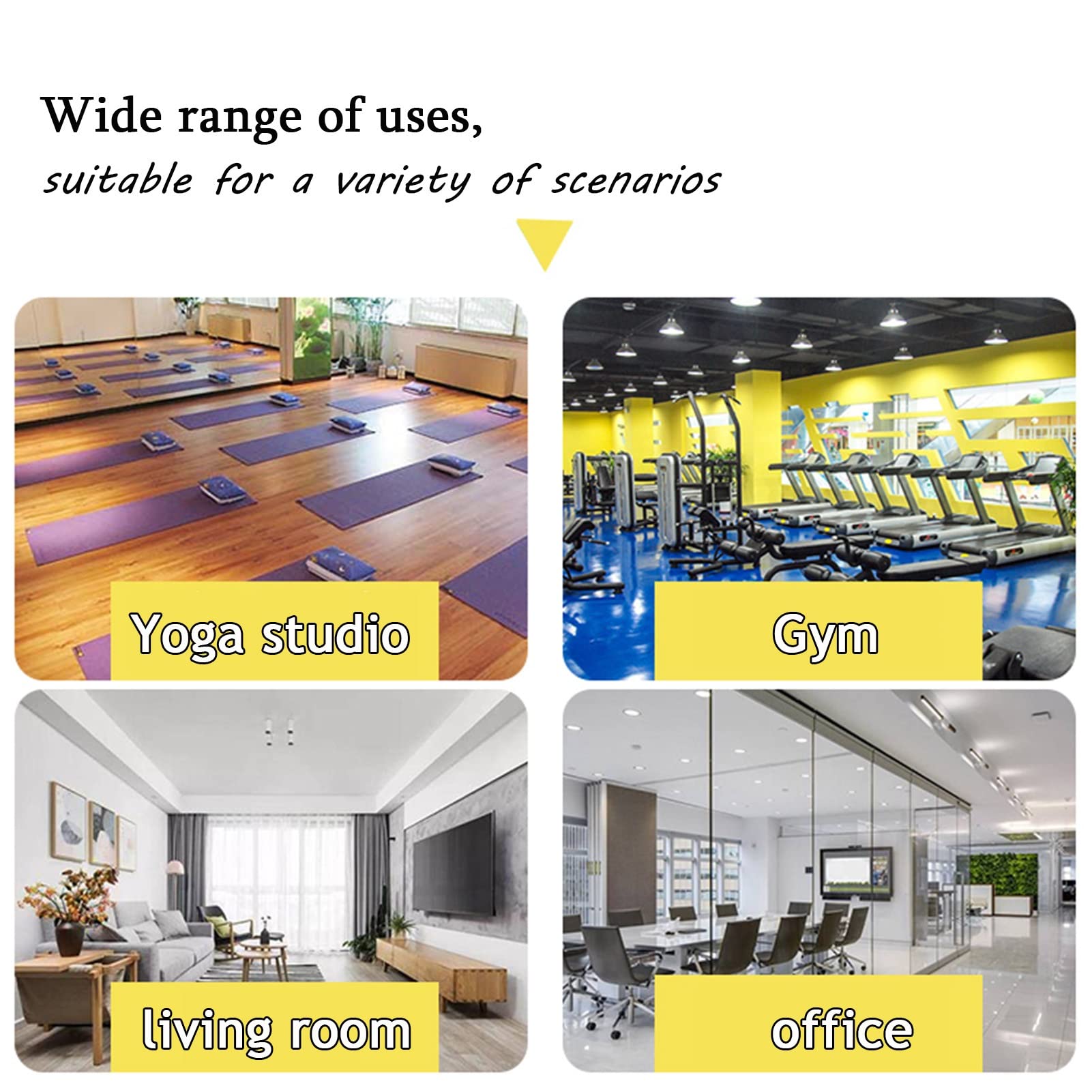 Estante para esterillas de Yoga, Soporte de Pared de Gran Capacidad para esterillas de Yoga - Estante de Metal Negro, Blanco y Dorado para Almacenamiento en Gimnasio y Rodillos de Espuma - D