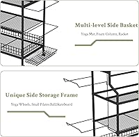 Vista 6 de Hadulcet Estante para mancuernas todo en uno, soporte de peso ajustable de 4 niveles para mancuernas, almacenamiento de gimnasio en casa